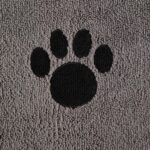 Bone Dry Pet Grooming Towel Collection Absorbent Microfiber X-Large, 41x23.5", Embroidered Gray - Image 4
