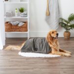 Bone Dry Pet Grooming Towel Collection Absorbent Microfiber X-Large, 41x23.5", Embroidered Gray - Image 5