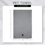 Bone Dry Pet Grooming Towel Collection Absorbent Microfiber X-Large, 41x23.5", Embroidered Gray - Image 9