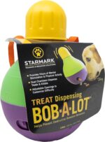 Starmark Bob-A-Lot Interactive Dog Pet Toy, Large, Yellow/Green/Purple - Image 2