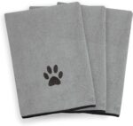 Ritz Premium Embroidered Microfiber Pet Towel (3-Pack), 18" x 28", Highly Absorbent, Fast-Drying, Long-Lasting, Super Soft 80% Polyester and 20% Polyamide Pet Cloth, Grey - Image 2
