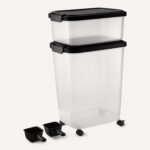 Amazon Basics Pet Food Storage Container Set, 30lbs and 10lbs with Scoop, for Dogs and Cats - Image 3