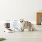 Amazon Basics Automatic Pet Water Dispenser and Gravity Food Feeder Set for Cat and Dog, Easy to Clean, 6-Pound Food Capacity, 1-Gallon, Small, Gray, Pack of 2 - Image 10