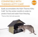 K&H Pet Products Outdoor Cat Dining Room Covered Outdoor Feeding Station Shelter for Feral Cat Food & Water Bowls, Pairs with K&H Thermo-Kitty Cafe (Sold Separately) - 14 X 20 X 16.5in Olive - Image 4
