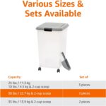 Amazon Basics Airtight Pet Food Storage Container with Scoop, BPA Free, Removable Wheels, 69 QT, Gray - Image 4