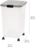 Amazon Basics Airtight Pet Food Storage Container with Scoop, BPA Free, Removable Wheels, 69 QT, Gray - Image 12