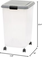 Amazon Basics Airtight Pet Food Storage Container with Scoop, BPA Free, Removable Wheels, 69 QT, Gray - Image 13