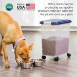 IRIS USA 30 Lbs / 33 Qt WeatherPro Airtight Pet Food Storage Container with Attachable Casters, For Dog Cat Bird and Other Pet Food Storage Bin, Keep Fresh, Translucent Body, Easy Mobility, Navy - Image 6