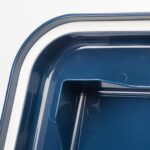 IRIS USA 30 Lbs / 33 Qt WeatherPro Airtight Pet Food Storage Container with Attachable Casters, For Dog Cat Bird and Other Pet Food Storage Bin, Keep Fresh, Translucent Body, Easy Mobility, Navy - Image 8