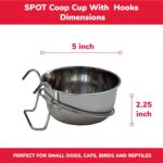 SPOT Stainless Steel Coop Cup with Wire Hooks – Durable, Chew-Resistant Food/Water Bowl for Cages & Crates, Easy Install & Removable, for Cats, Dogs, Birds & Reptiles - 20 Oz (2.5 Cups) - Image 3