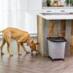 IRIS USA Airtight Dog Food Storage Container, WeatherPro, Up to 25 lbs, Removable Wheels, for Dog Cat Bird and Other Pet Food Storage Bin, Keep Fresh, Translucent Body, Made in USA, Clear/Black - Image 4