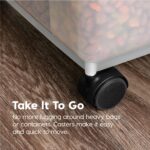 IRIS USA Airtight Dog Food Storage Container, WeatherPro, Up to 25 lbs, Removable Wheels, for Dog Cat Bird and Other Pet Food Storage Bin, Keep Fresh, Translucent Body, Made in USA, Clear/Black - Image 8