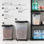 IRIS USA Airtight Dog Food Storage Container, WeatherPro, Up to 25 lbs, Removable Wheels, for Dog Cat Bird and Other Pet Food Storage Bin, Keep Fresh, Translucent Body, Made in USA, Clear/Black - Image 10
