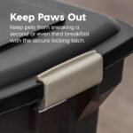 IRIS USA 22 Lbs / 28 Qt WeatherPro Airtight Pet Food Storage Container with Attachable Casters, For Dog Cat Bird and Other Pet Food Storage Bin, Keep Fresh, Easy Mobility, BPA Free, Smoke - Image 9