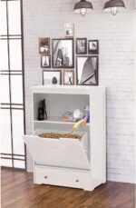 zoovilla Windsor Pet Feeders with storage - dog bowl stand, pet feeder station, White 13.78?D x 24.02?W x 35.04?H - Image 3