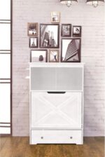 zoovilla Windsor Pet Feeders with storage - dog bowl stand, pet feeder station, White 13.78?D x 24.02?W x 35.04?H - Image 5