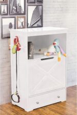 zoovilla Windsor Pet Feeders with storage - dog bowl stand, pet feeder station, White 13.78?D x 24.02?W x 35.04?H - Image 6