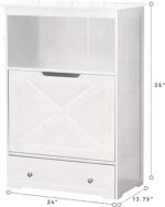 zoovilla Windsor Pet Feeders with storage - dog bowl stand, pet feeder station, White 13.78?D x 24.02?W x 35.04?H - Image 8