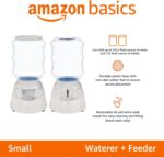 Amazon Basics Automatic Pet Water Dispenser and Gravity Food Feeder Set for Cat and Dog, Easy to Clean, 6-Pound Food Capacity, 1-Gallon, Small, Gray, Pack of 2 - Image 2