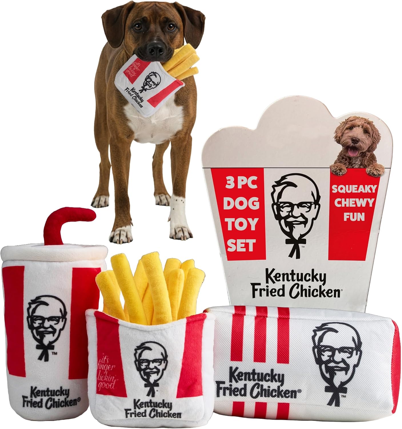 KFC Chicken Box Meal – 3-Piece Dog Toy Set - *