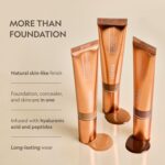 YENSA Skin on Skin BC Foundation Makeup - CC Cream, BB Cream & Full Coverage Foundation-In-One - Buildable, Radiant Finish with SPF 40, Hyaluronic Acid, Peptides & 8 SuperBlacks - Fair Warm (1 oz) - Image 5