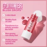 Revlon Glimmer Blush Drops, Liquid Blush for Cheeks, Liquid to Velvety Powder Finish, Glowy, High Pigment, 102 Pink It Over, 0.32 fl oz - Image 3