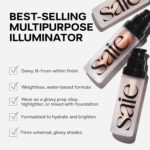 Saie Glowy Super Gel - Hydrating Makeup Primer and Illuminating Glow Serum Enriched with Vitamin C and Squalane Oil - All-Over Liquid Highlighter Makeup for Instant Glass Skin - Roseglow (1 oz) - Image 8