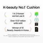 JUNG SAEM MOOL Essential Skin Nuder Cushion | Natural Finish, Buildable Coverage Cushion Foundation by Korean Makeup Artist (Refill Not Included, 0.49 Fl Oz, SPF 50), 21 Medium - Image 3