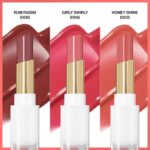 REVLON Super Lustrous Glass Shine Balm Gift Set, 3-Piece, Lipstick Multipack, Hydrating Tinted, Sheer Glossy Finish, 003 Honey Shine, 008 Rum Raisin, 006 Girly Swirly - Image 2