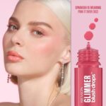 Revlon Glimmer Blush Drops, Liquid Blush for Cheeks, Liquid to Velvety Powder Finish, Glowy, High Pigment, 102 Pink It Over, 0.32 fl oz - Image 2
