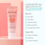 pūrlisse Ageless Glow Serum BB Cream SPF 40 - Glow BB Cream with SPF Enriched with Bakuchiol & Vitamin C to Help Improve Firmness & Reduce Wrinkles for Dewy Skin - Light Medium (1.4 oz) - Image 2